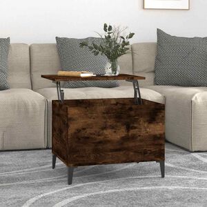 vidaXL Klubska mizica dimljeni hrast 60x44,5x45 cm inženirski les