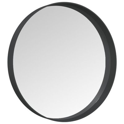 vidaXL Stensko ogledalo črno 30 cm