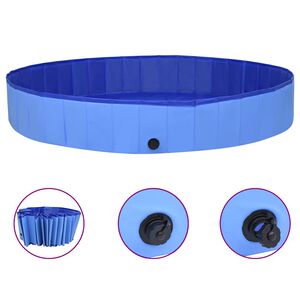 vidaXL Zložljiv bazen za pse moder 300x40 cm PVC