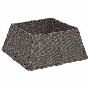 vidaXL Ovratnik za božično drevo Kvadrat Siva 50 x 50 x 25 cm