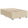 vidaXL Box spring postelja z vzmetnico krem 120x200 cm blago