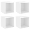 vidaXL Stenske omarice 4 kosi bele 37x37x37 cm inženirski les