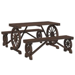 vidaXL Vrtna jedilna garnitura 3-delna trden les jelke