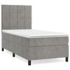 vidaXL Box spring postelja z vzmetnico svetlo siv 90x190 cm žamet