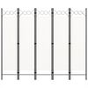 vidaXL Paravan 5-delni bel 200x180 cm