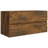 vidaXL Omarica za umivalnik dim. hrast 90x38,5x45 cm konstruiran les