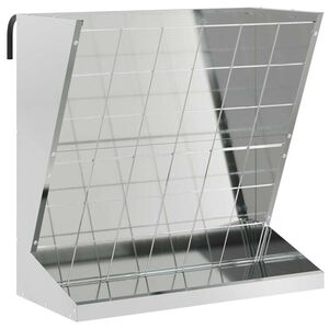 vidaXL Hranilnik za seno Srebrna 71 x 33 x 70 cm 5 kg Pocinkano jeklo
