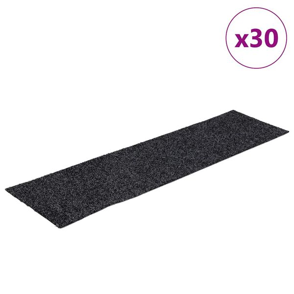 vidaXL Preproge za stopnice samolepilne 30 kosov 76x20 cm temno sive pravokotne