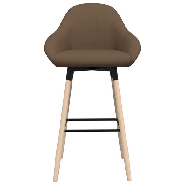 vidaXL Barski stolček 2 kosa rjavo blago