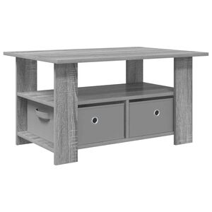 vidaXL Klubska miza Siva Sonoma 77 x 55 x 42 cm Inženirski les