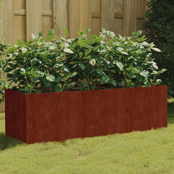 vidaXL Vrtna visoka greda 120x40x40 cm corten jeklo