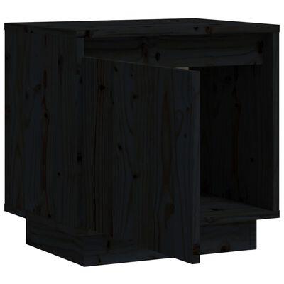 vidaXL Nočna omarica 2 kosa črna 40x30x40 cm trdna borovina