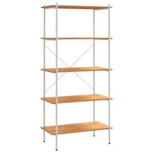 vidaXL 5-nadstropni regal s policami bel in hrast 80x40x163 cm