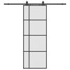 vidaXL Drsna vrata z opremo črna 76x205 cm ESG steklo