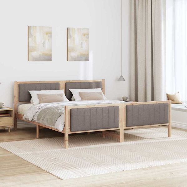vidaXL Kovinska posteljna konstrukcija Rjava in taupe 180 x 200 cm