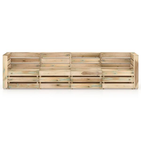 vidaXL Vrtni kavč &scaron;tirised zelena impregnirana borovina