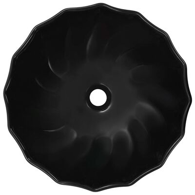 vidaXL Umivalnik 46x17 cm keramičen črn
