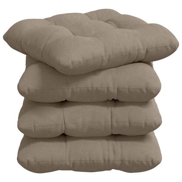 vidaXL Sedežne blazine 4 pcs Taupe 45 x 45 cm Mikrofiber tkanina