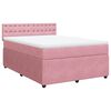 vidaXL Box spring postelja z vzmetnico roza 140x200 cm žamet