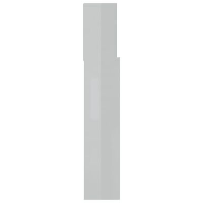 vidaXL Vzglavna omarica visok sijaj bela 120x19x103,5 cm