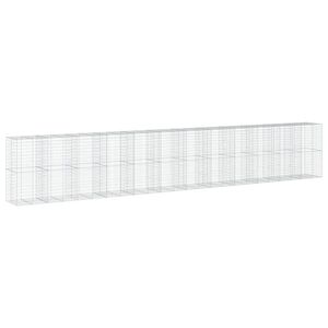 vidaXL Gabionska ko&scaron;ara s pokrovom 1200x100x200 cm pocinkano železo