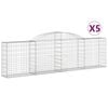 vidaXL Obokane gabion ko&scaron;are 5 kosov 300x30x80/100 cm cinkano železo