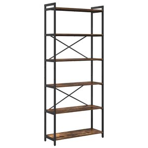 vidaXL Knjižna polica 80 x 30 x 189,5 cm Inženirski les Dimljeni oreh
