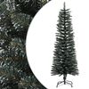 vidaXL Ozka umetna novoletna jelka s stojalom zelena 120 cm PVC