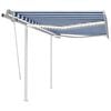 vidaXL Ročno zložljiva tenda z LED lučmi 3,5x2,5 m modra in bela