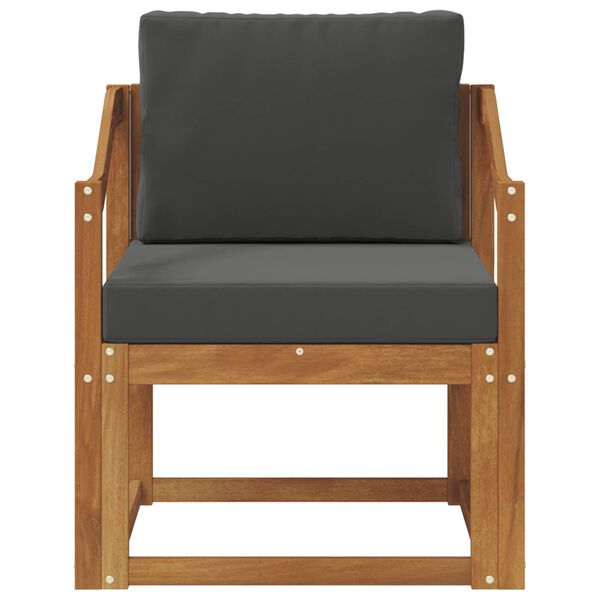 vidaXL Zunanji kavč Masivno akacijevo les in poliester Naravna