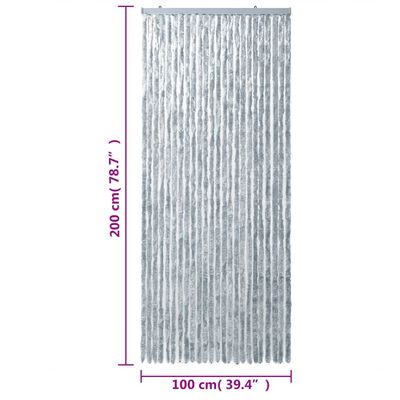 vidaXL Zavesa proti mrčesu bela in siva 100x200 cm šenilja
