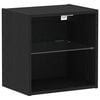 vidaXL Floating Shelf with LED Light s polico Črna 40 x 28,5 x 40 cm