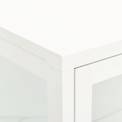 vidaXL Stranska omarica bela 75x35x105 cm jeklo in steklo