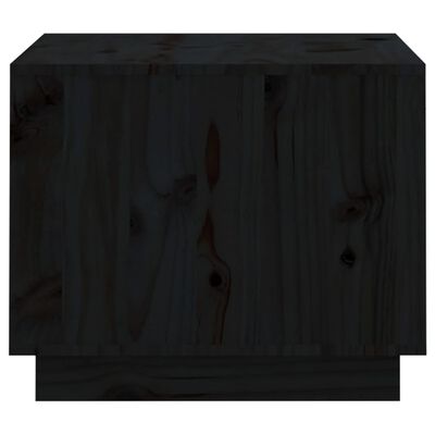 vidaXL Klubska mizica črna 120x50x40,5 cm trdna borovina