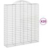 vidaXL Obokati gabionski ko&scaron;i 20 kosov 200x50x220/240 cm pocinkano železo