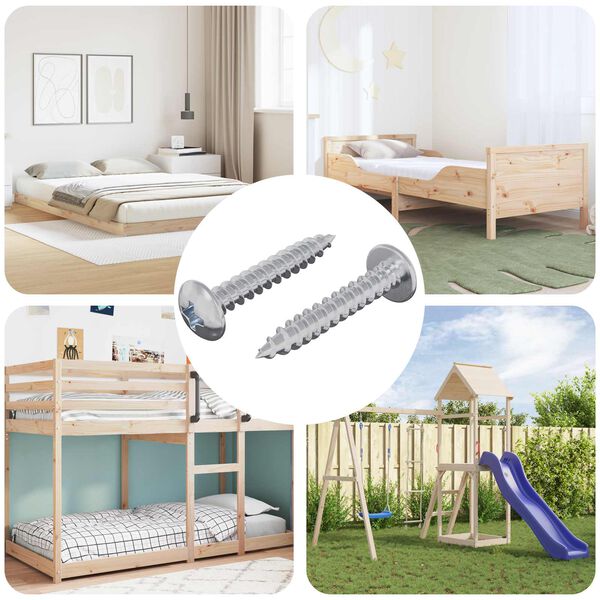 vidaXL Žebelj s samočrtnim navojem 2 pcs Cinkano 4 x 25 mm Jeklo