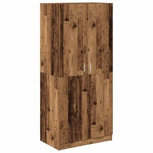 vidaXL Garderobna omara Old Wood 80x52x180 cm Inženirski les