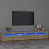 vidaXL TV omarica z LED lučkami sonoma hrast 240x35x40 cm