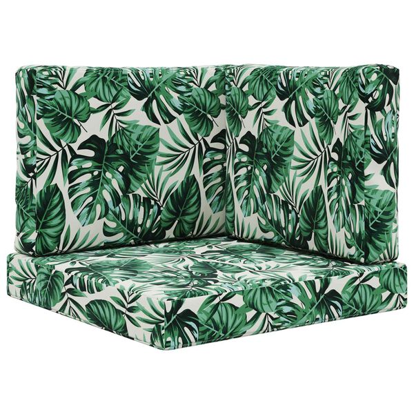vidaXL Zunanja blazina za kavč 3 pcs Vzorec lista Poliester
