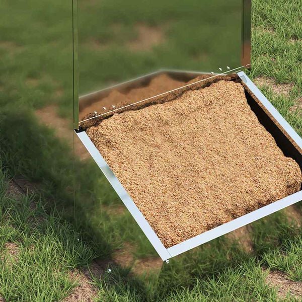 vidaXL Hranilnik za pra&scaron;iče srebrna 55 x 38 x 76 cm Cinkana jeklena