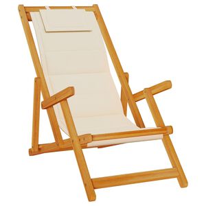 vidaXL plažna ležalnika z blazino 2 pcs Rjava 61.5 x 123 x 82cm