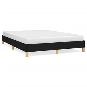 vidaXL Posteljni okvir brez vzmetnice črn 140x190 cm blago