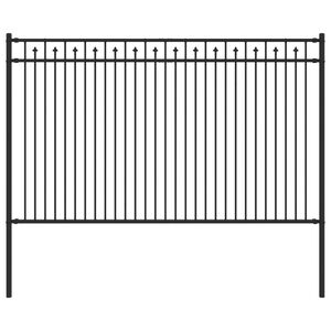 vidaXL Spike Fence Črna 200 x 166 cm Pra&scaron;no lakirano jeklo