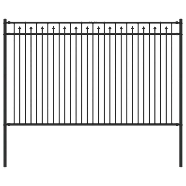 vidaXL Spike Fence Črna 200 x 166 cm Pra&scaron;no lakirano jeklo