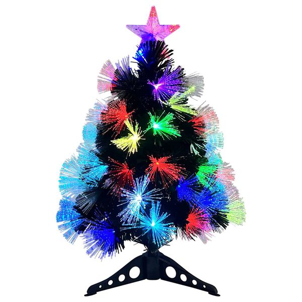 vidaXL Umestno božično drevo z dekorativnimi lučmi Zelena 64 cm PVC