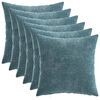 vidaXL Blazina 6 kos HEERLEN Modra 35 x 35 cm Kovinska tkanina