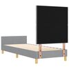 vidaXL Konstrukcija postelje z vzglavjem Svetlo siva 80 x 200 cm blago