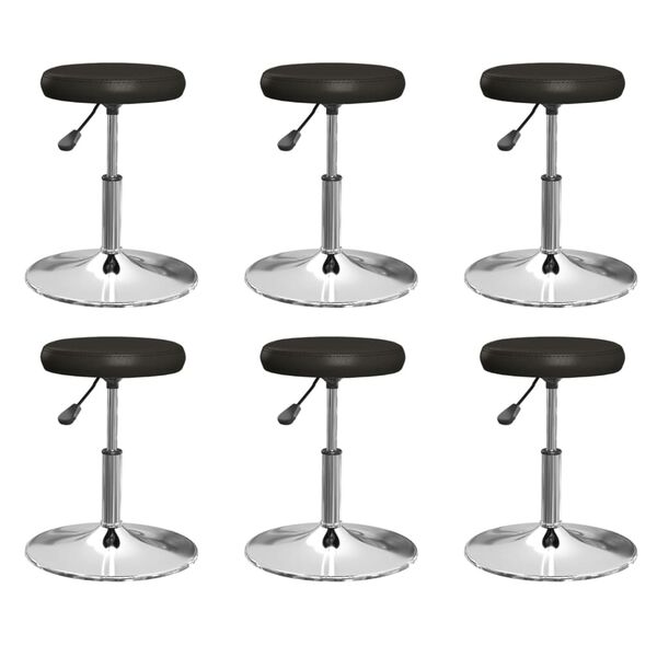 vidaXL Jedilni stoli 6 kosov črno umetno usnje