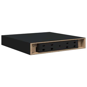 vidaXL Stenska polica črna 23x23,5x3,8 cm MDF