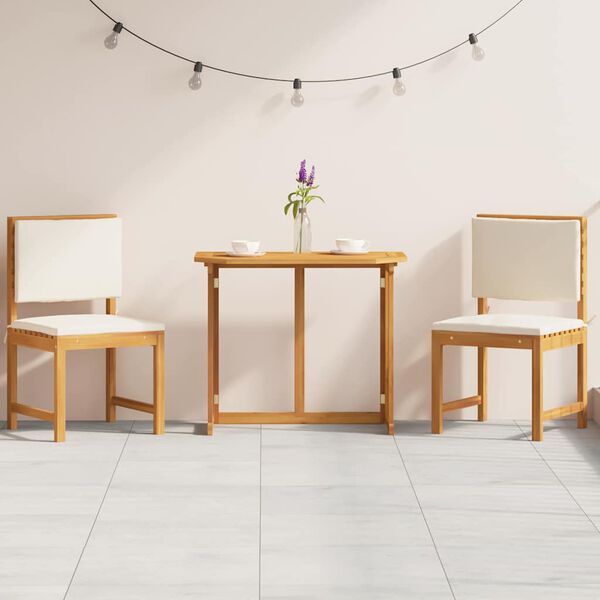 vidaXL Vrtnik Bistro Set 3 pcs Rjava Trden akacijev les